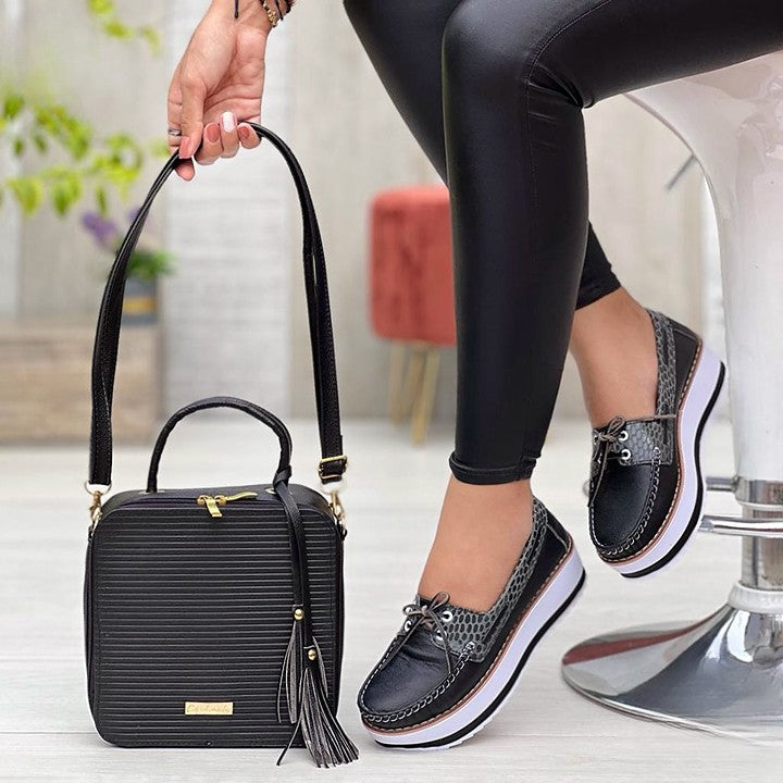 COMBO MOCASIN CUERO FOLIA DAMA