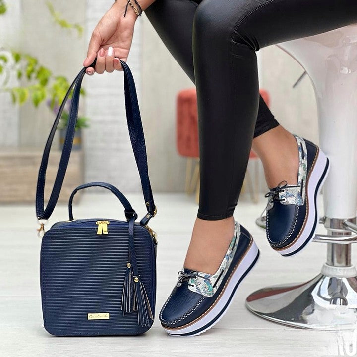 COMBO MOCASIN CUERO FOLIA DAMA