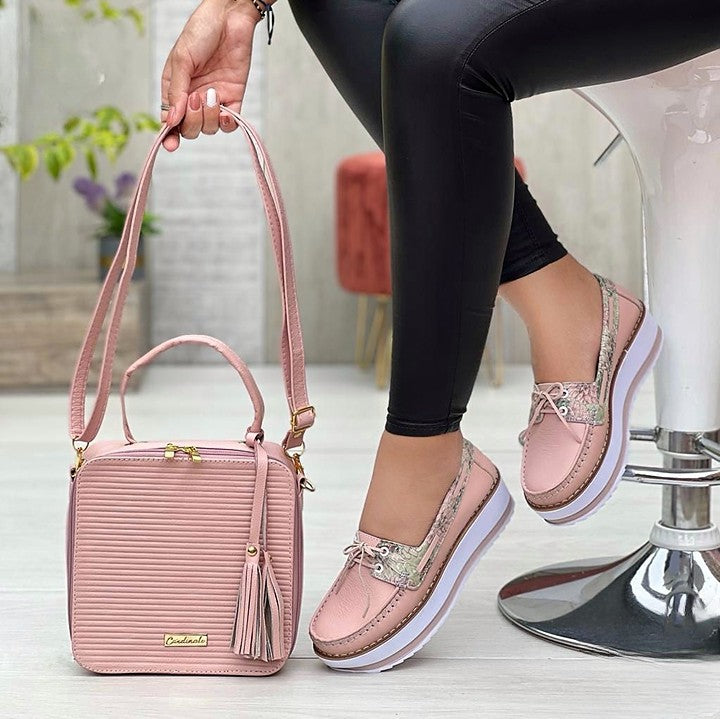 COMBO MOCASIN CUERO FOLIA DAMA